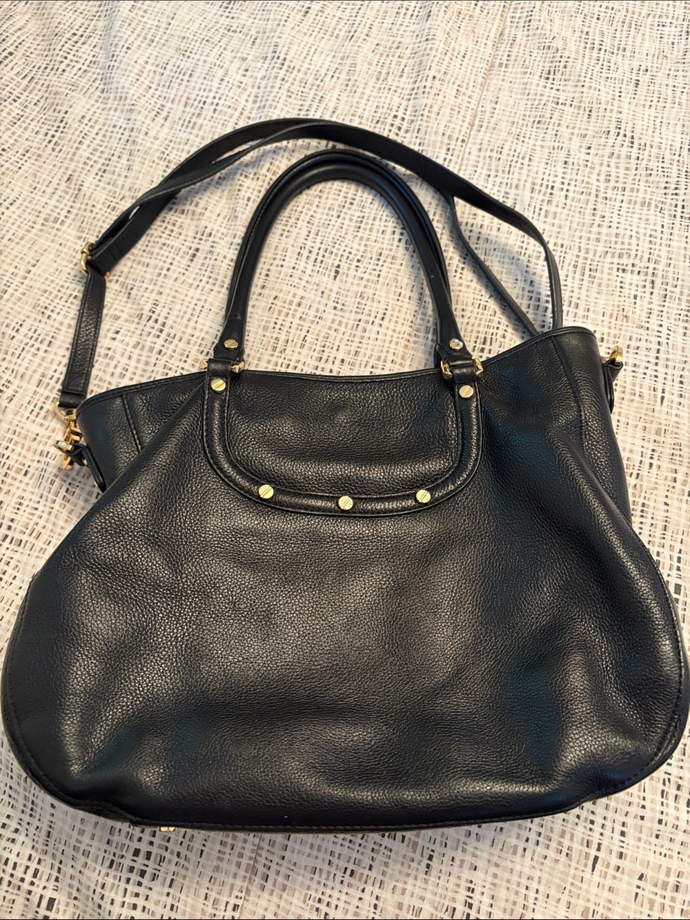 Tory Burch Black Leather Shoulder Bag with Gold Logo - Picture 3 of 11